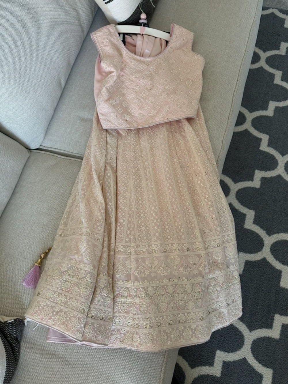 Light pink girls lehenga